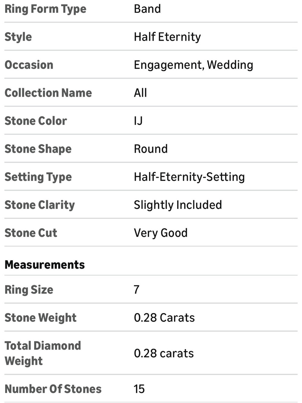 Certified VVS Gems White Diamond 18k Gold Half Eternity Ring Size 7 - Picture 8 of 13